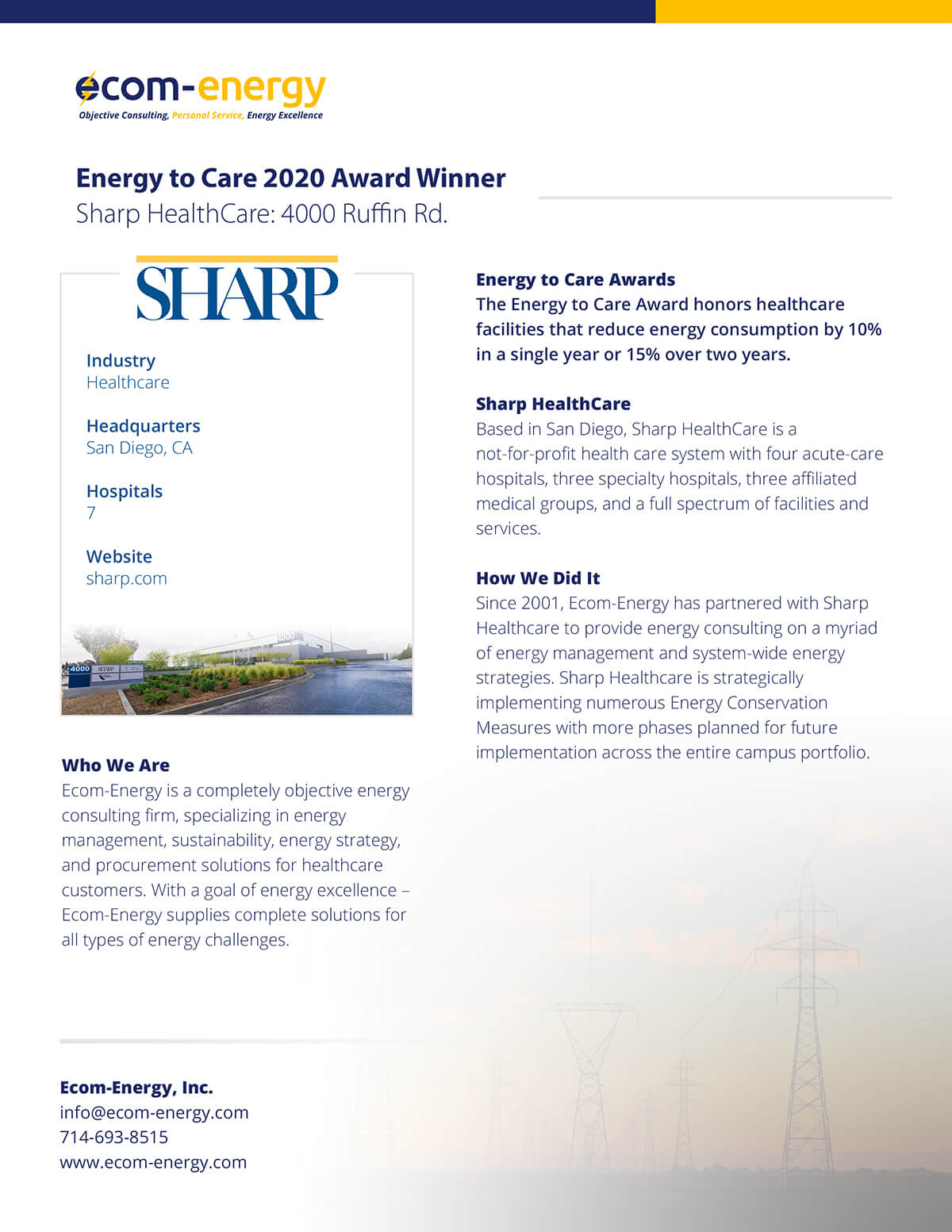 Energy to Care 2020 Award Winner Press Release